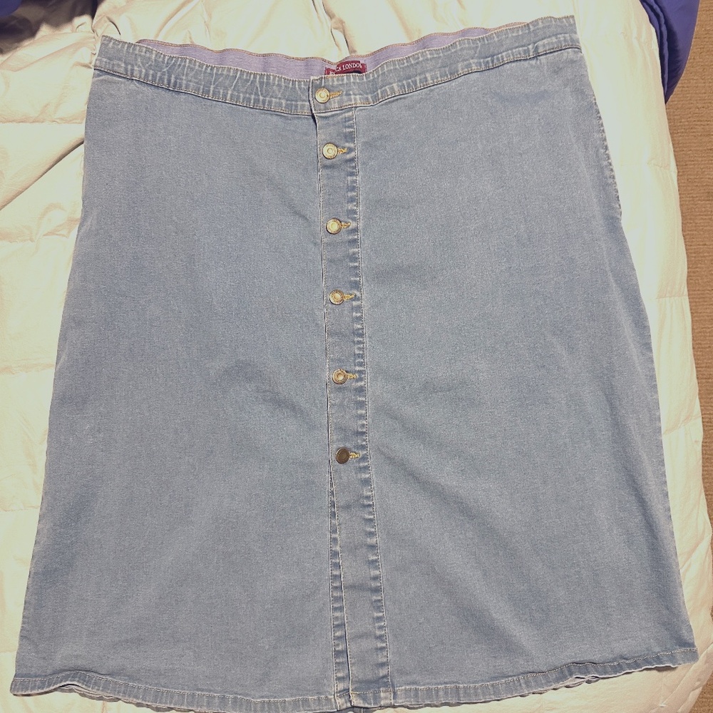 Vintage Boho Denim Skirt - Plus size